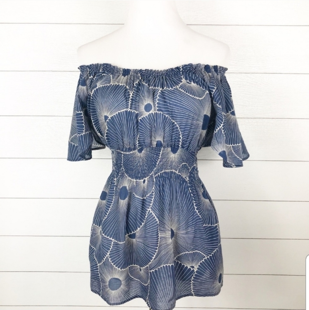 Marimekko Anthropologie Kiku Peasant Top